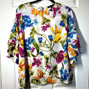 Ellen Weaver floral blouse, 1X, NWT